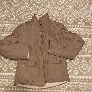 Brown Quilted Jacket Sherpa lined
